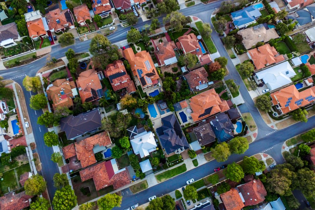 aerial photo of houses in suburbia