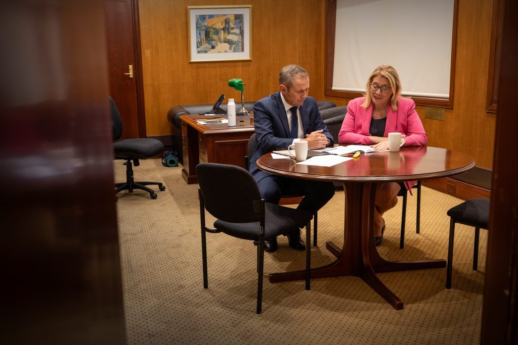Roger Cook and Rita Saffiotti prior to the Budget launch